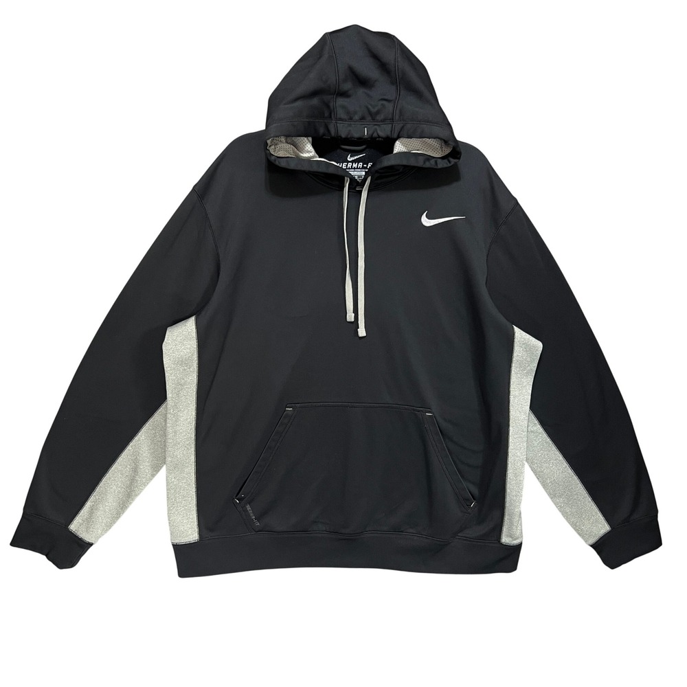 Nike Therma-FIT Hoodie Mens XL Black Grey Performance Sweatshirt 465784-011